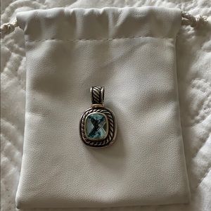 David Yurman silver blue topaz enhancer